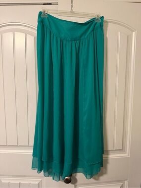 aerie Teal Flowing Maxi Skirt